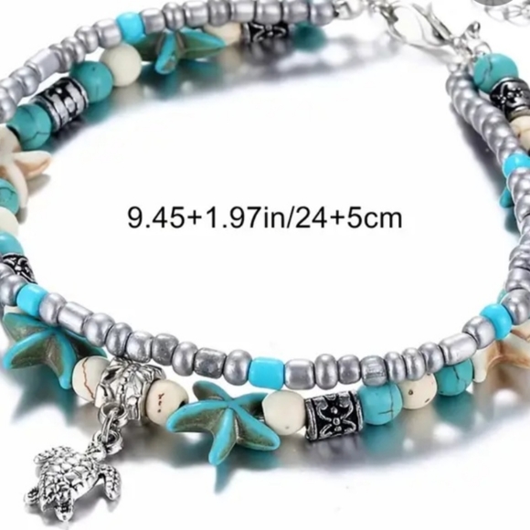 Adjustable Beaded Charm Anklet - Picture 2 of 3